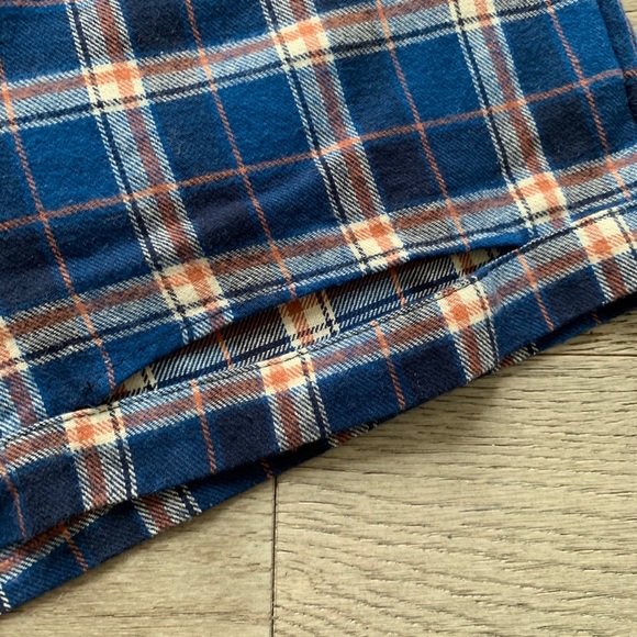 High Waisted Blue Plaid Shorts - Picture 3 of 5